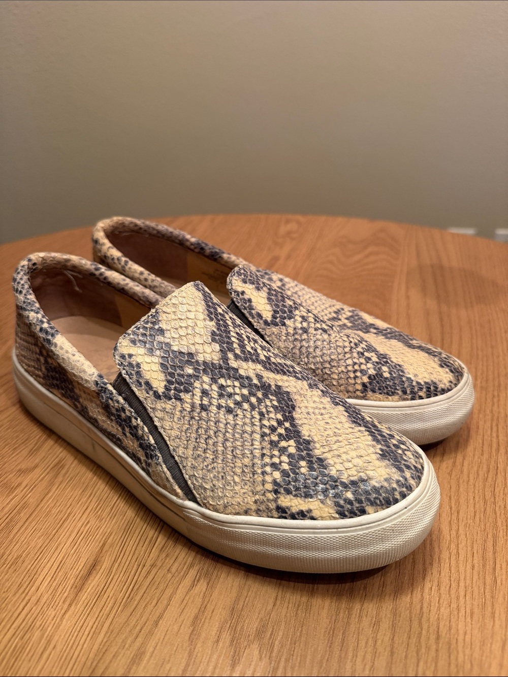 Vince Camuto Snake Print Slip On Sneakers